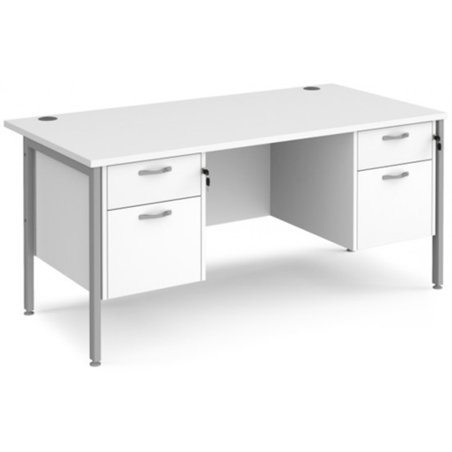 Maestro H Frame Straight Office Desk with 2x2 Drawer Pedestal